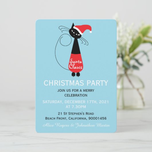 Kerstfeestelijke uitnodiging voor kerstfeestdagen  (Staand voorkant)