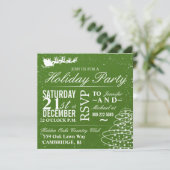 Kerstfeestelijke uitnodiging voor kerstman en slee (Staand voorkant)