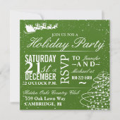 Kerstfeestelijke uitnodiging voor kerstman en slee (Voorkant)