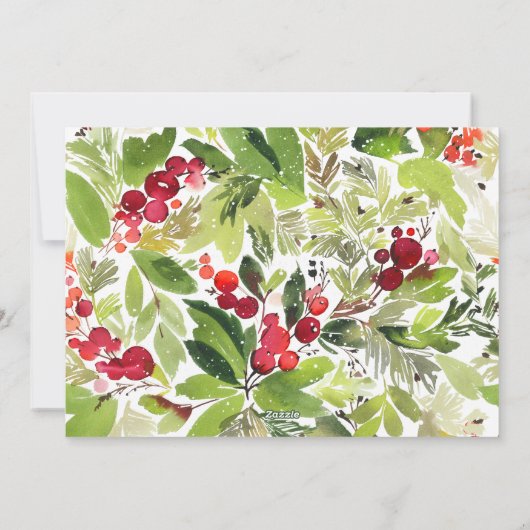 kerstfeestelijke uitnodiging winterblad (Achterkant)