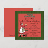 kerstfeestelijke uitnodigingen (Voorkant / Achterkant)