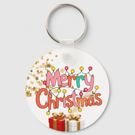 Kerstfeestelijke Versiering Ornament Sleutelhanger (Voorkant)