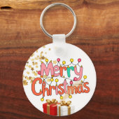 Kerstfeestelijke Versiering Ornament Sleutelhanger (Voorkant)