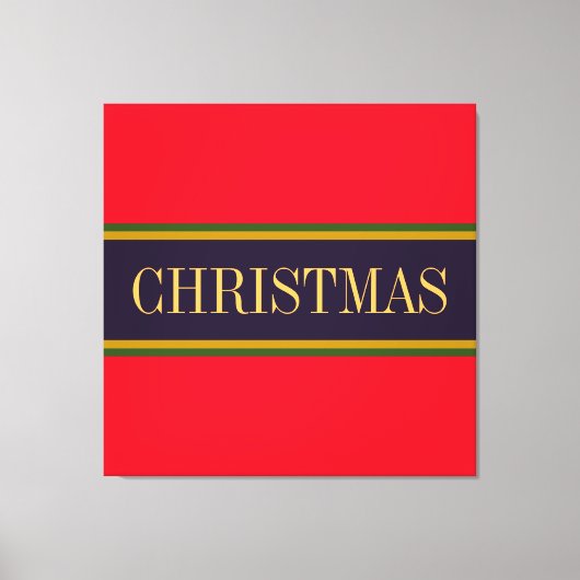 KERSTFEESTELIJKE Vette Helderrode Paarse Strepen Canvas Afdruk (Voorkant)