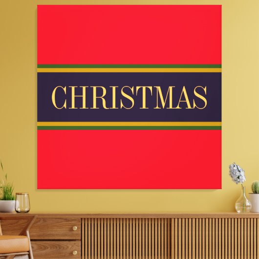 KERSTFEESTELIJKE Vette Helderrode Paarse Strepen Canvas Afdruk (Insitu (Woonkamer))