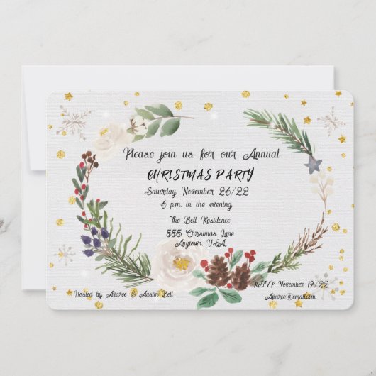 kerstfeestelijke Waterverf Aankondiging (Voorkant)