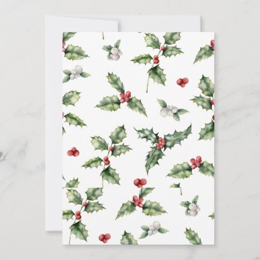 kerstfeestelijke Waterverf Kaart (Achterkant)