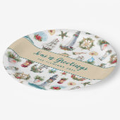 kerstfeestelijke Zeeen op maat Papieren Bordje (Gekanteld)