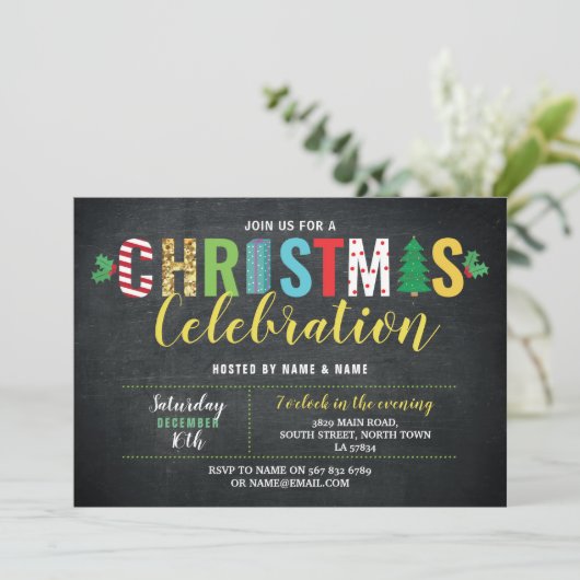 kerstfeestfeest Feestdagen feestelijke feestvieren Kaart (Staand voorkant)