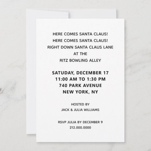 kerstfeestfeest kaart (Achterkant)