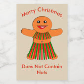 kerstfeestfeest, ontbijtkoek, grappenmaker voedselcontainer etiket (Enkel label)