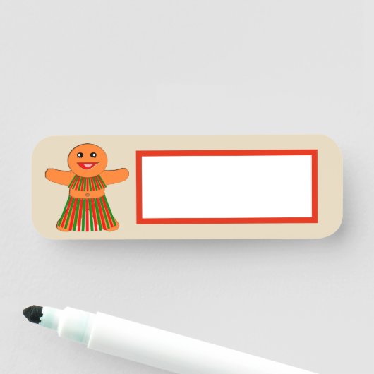 kerstfeestfeestvrouw naamplaatje (In situ)