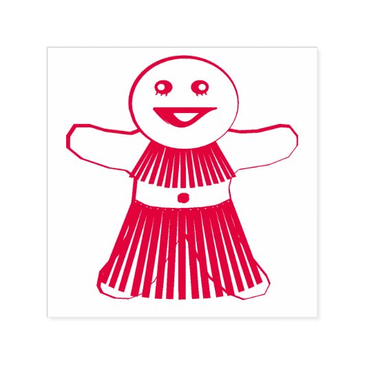 kerstfeestfeestvrouw zelfinktende stempel (Design)