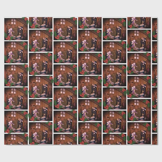 kerstfeestfoto cadeaupapier (Vlak)