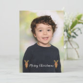 kerstfeestfoto van de schoonheidsjongen kaart (Staand voorkant)