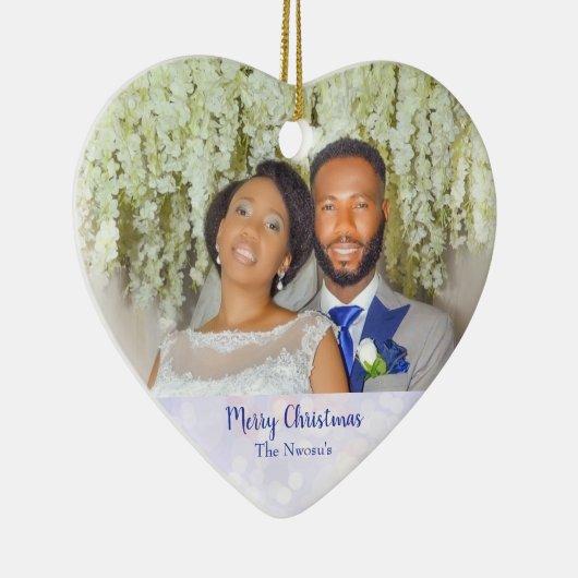  kerstfeestfoto van Merry Keramisch Ornament (Rechts)