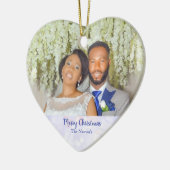  kerstfeestfoto van Merry Keramisch Ornament (Links)