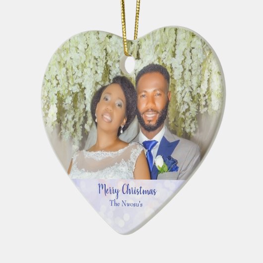  kerstfeestfoto van Merry Keramisch Ornament (Links)