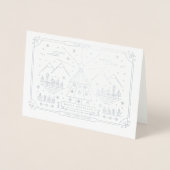 kerstfeestgebergte Folie Folie Kaarten (Voorkant)