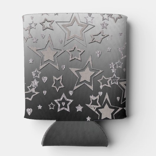 Kerstfeestgradiënt glitter shine confetti blikjeskoeler (Achterkant)