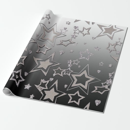 Kerstfeestgradiënt glitter shine confetti cadeaupapier (Uitgerold)