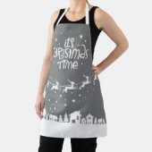 kerstfeestgrijze feestdagen schort (Insitu)