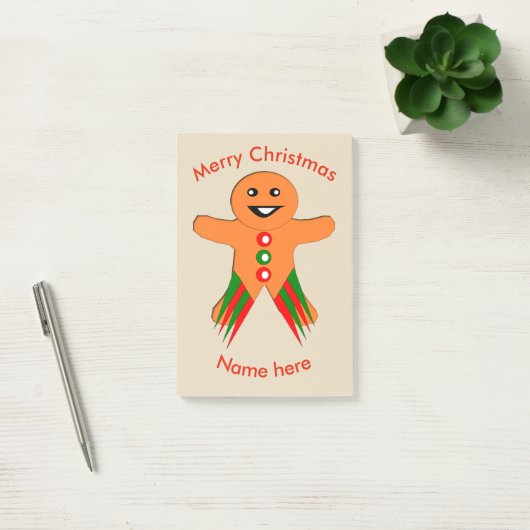 kerstfeestje Gingerbrood Man Post op Pad Post-it® Notes (Kantoor)