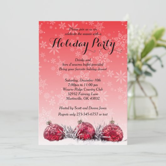 kerstfeestje kaart (Staand voorkant)