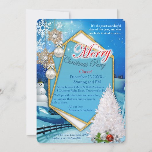 kerstfeestje kaart (Voorkant)