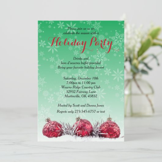 kerstfeestje kaart (Staand voorkant)