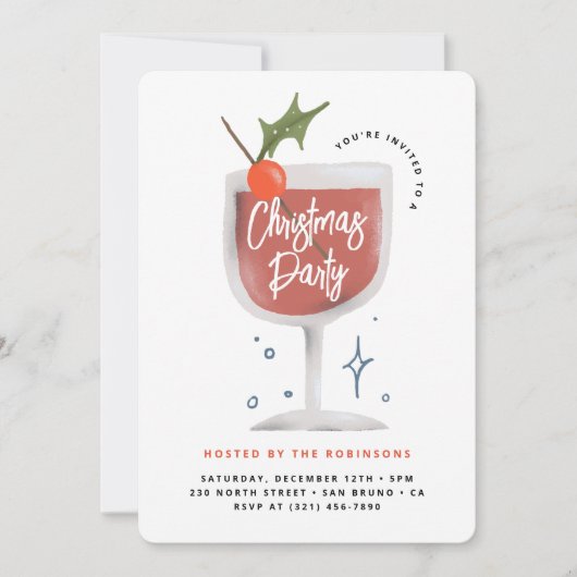 Kerstfeestje | Leuke en feestelijke Drinken Kaart (Voorkant)