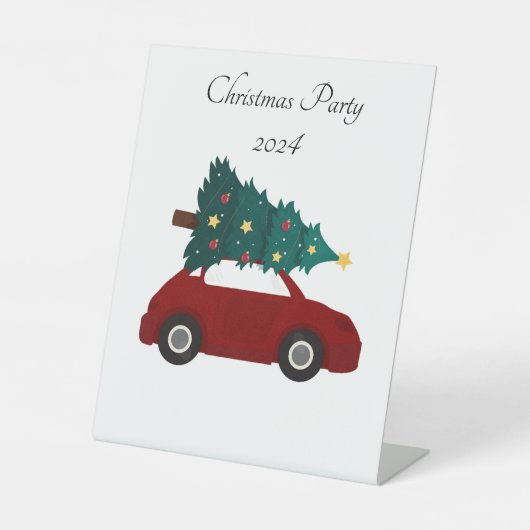 KERSTFEESTJE RECLAMEBORD MET VOETSTUK (Voorkant)