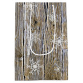 Kerstfeestjes Cowboy Boots en Pet Snowflakes Medium Cadeauzakje (Achterkant)