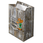 Kerstfeestjes Cowboy Boots en Pet Snowflakes Medium Cadeauzakje (Voorkant Gekanteld)