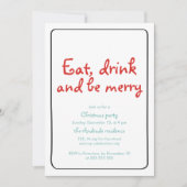 kerstfeestjes Drink zijn mooi blauw rood eenvoudig Kaart (Voorkant)