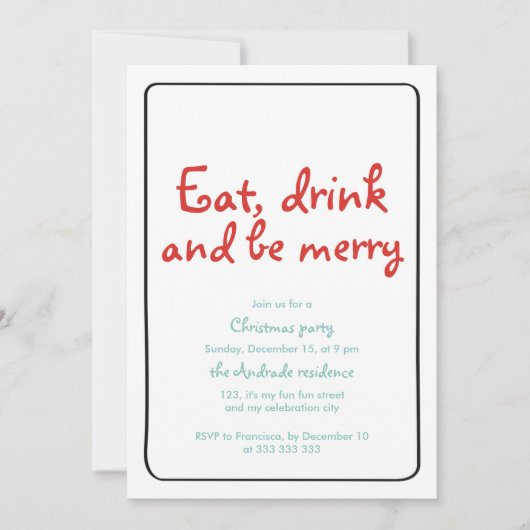 kerstfeestjes Drink zijn mooi blauw rood eenvoudig Kaart (Voorkant)