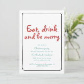 kerstfeestjes Drink zijn mooi blauw rood eenvoudig Kaart (Staand voorkant)