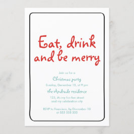 kerstfeestjes Drink zijn mooi blauw rood eenvoudig Kaart