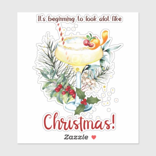 kerstfeestjes Drinken WinterFeestdagen Sticker (Vel)