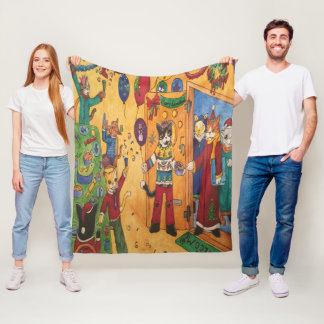 kerstfeestjes fleece deken