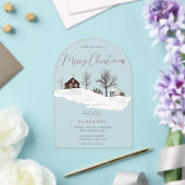 Kerstfeestjes, gezelschap/familie, prettige kerst acryl uitnodigingen (Insitu (Huwelijk))