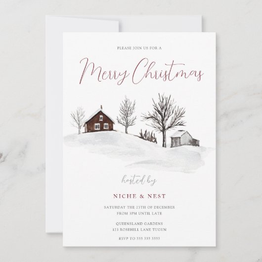 Kerstfeestjes, gezelschap/familie, prettige kerst kaart (Voorkant)