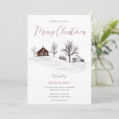 Kerstfeestjes, gezelschap/familie, prettige kerst kaart (Staand voorkant)