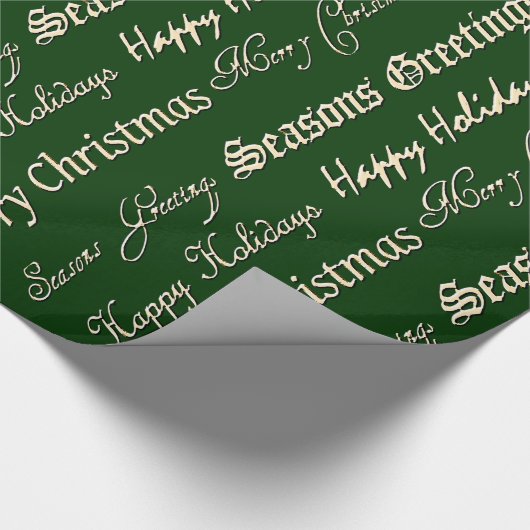 kerstfeestjes (goud) cadeaupapier (Hoek)