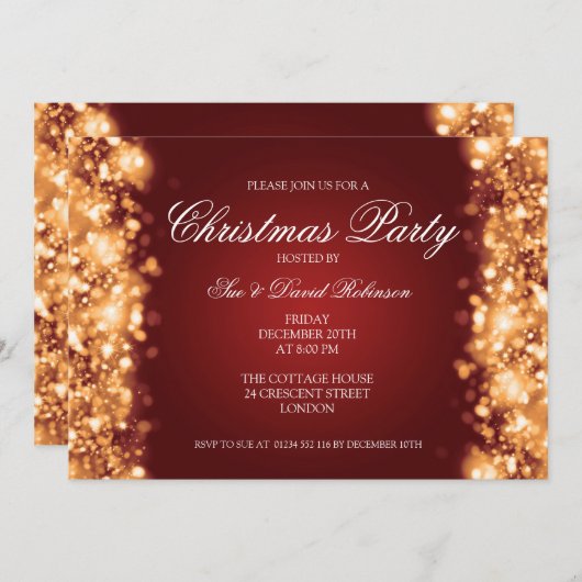 kerstfeestjes gouden kaart (Voorkant / Achterkant)