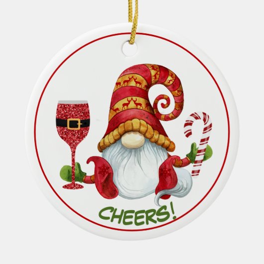 kerstfeestjes keramisch ornament (Voorkant)