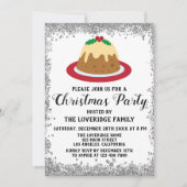 Kerstfeestjes met een rode zilver glitter kaart (Voorkant)