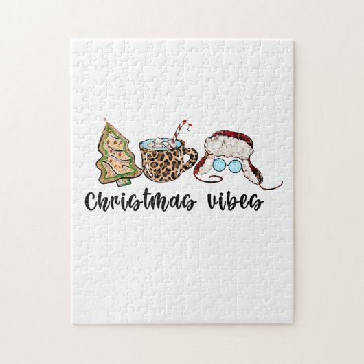 Kerstfeestjes met kerstcadeaus legpuzzel (Verticaal)