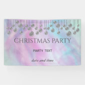 Kerstfeestjes met mousserende regenboogholografisc spandoek (Horizontaal)