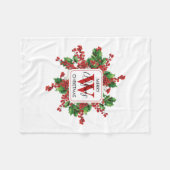 kerstfeestjes Monogram rood en groen Fleece Deken (Voorkant (Horizontaal))